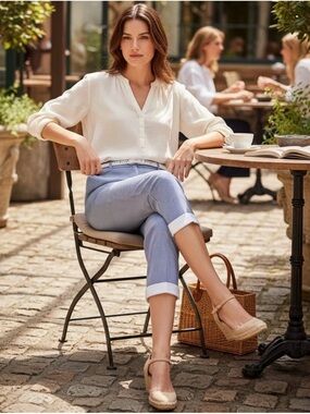 Prada Light Blue Cropped Slim pants.